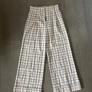 See by Chloe size 38 plaid wide leg trousers
